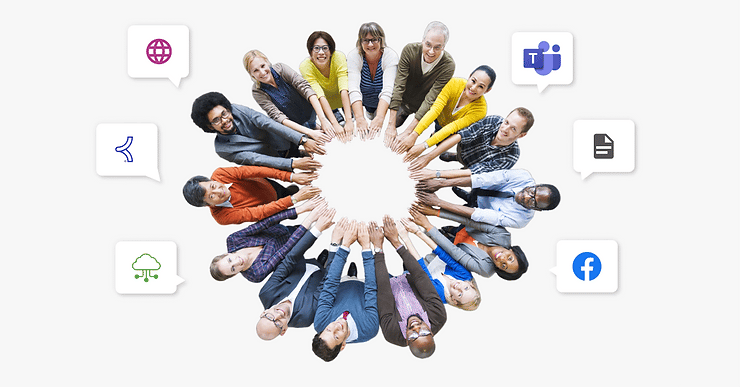 people seamlessly collaborating from distinct platforms - iTalent Digital blog